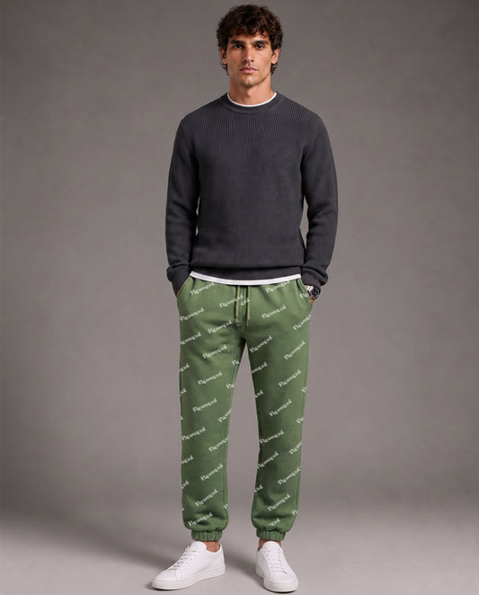 Phenomenal Green Cotton Fleece Joggers