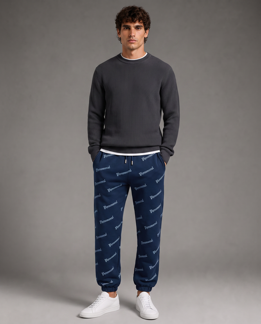 Phenomenal Navy Cotton Fleece Joggers