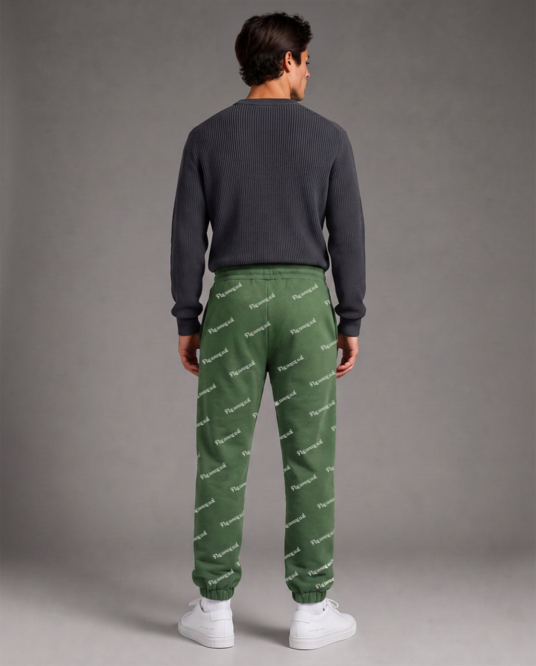Phenomenal Green Cotton Fleece Joggers